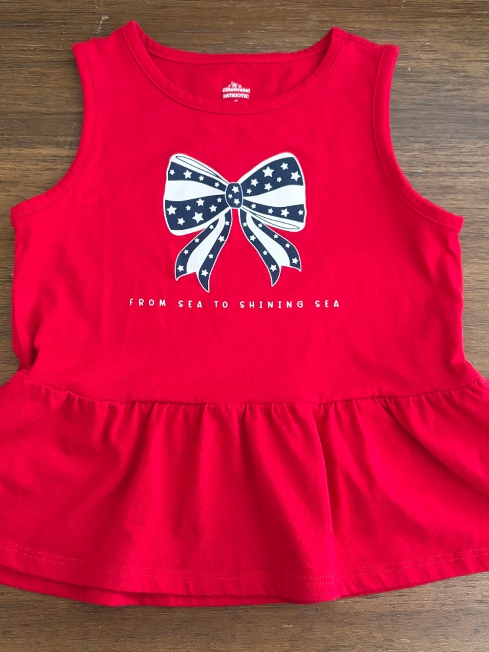 Bow Patriotic Girls Toddler Tee size 5T